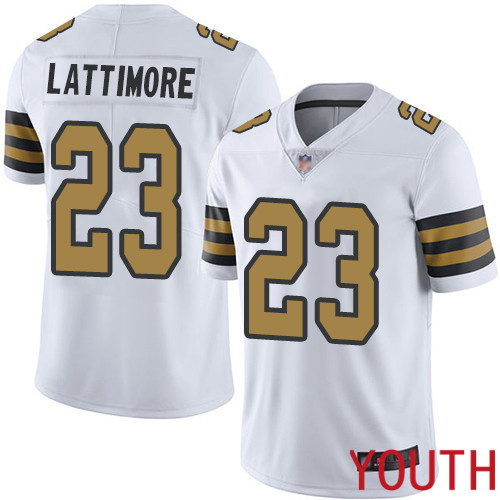 New Orleans Saints Limited White Youth Marshon Lattimore Jersey NFL Football #23 Rush Vapor Untouchable Jersey